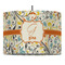 Swirly Floral 16" Drum Lampshade - PENDANT (Fabric)