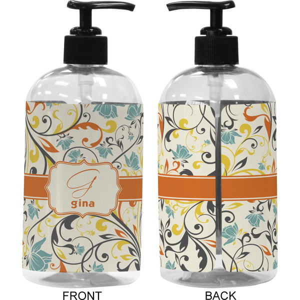 Swirly Floral 16 oz Plastic Liquid Dispenser (Approval)