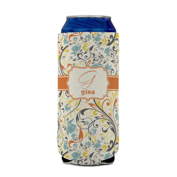 Swirly Floral 16oz Can Sleeve - FRONT (on can)
