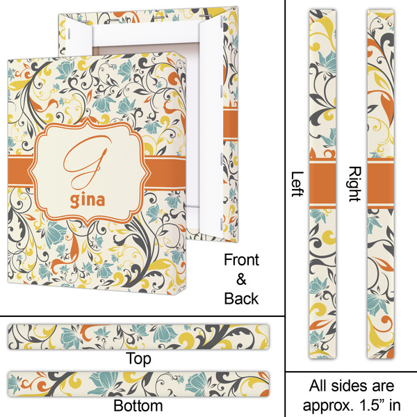 Swirly Floral 16x20 - Canvas Print - Approval