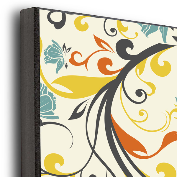 Swirly Floral 16x20 Wood Print - Closeup