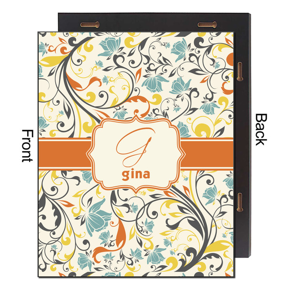 Swirly Floral 16x20 Wood Print - Front & Back View