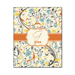 Swirly Floral Wood Print - 16x20 (Personalized)