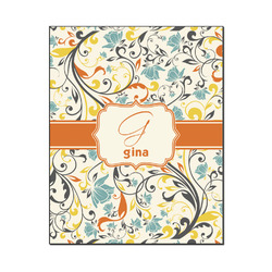 Swirly Floral Wood Print - 16x20 (Personalized)