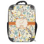 Swirly Floral Hard Shell Backpack (Personalized)