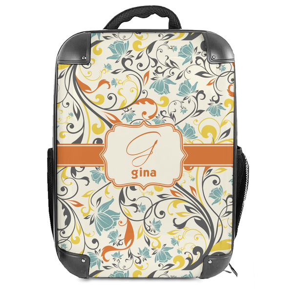 Custom Swirly Floral Hard Shell Backpack (Personalized)