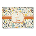 Swirly Floral 2' x 3' Indoor Area Rug (Personalized)