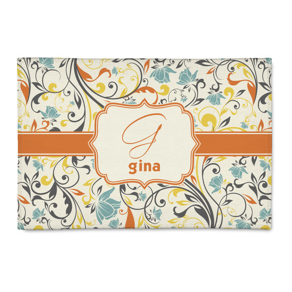 Custom Swirly Floral Patio Rug (Personalized)