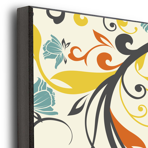 Swirly Floral 20x24 Wood Print - Closeup