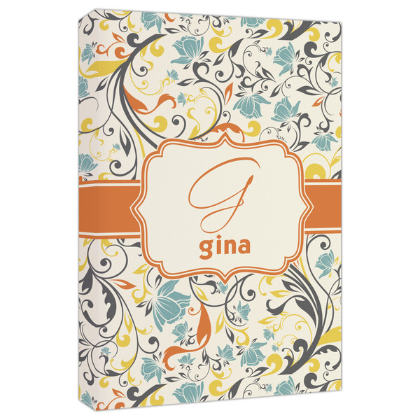 Custom Swirly Floral Canvas Print - 20x30 (Personalized)