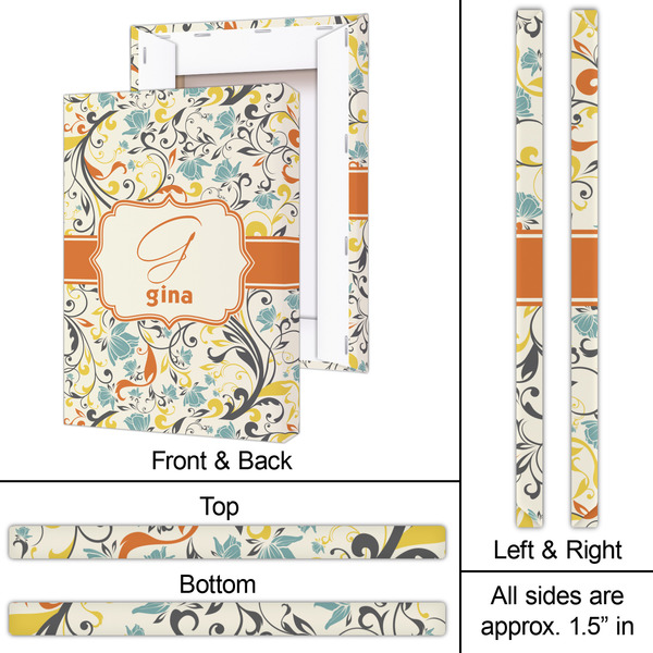 Swirly Floral 20x30 - Canvas Print - Approval