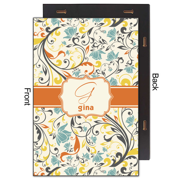 Swirly Floral 20x30 Wood Print - Front & Back View