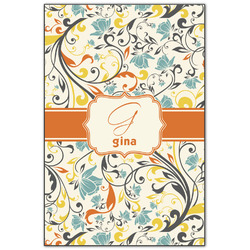 Swirly Floral Wood Print - 20x30 (Personalized)