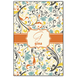 Swirly Floral Wood Print - 20x30 (Personalized)