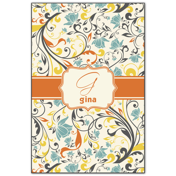 Custom Swirly Floral Wood Print - 20x30 (Personalized)