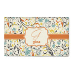 Swirly Floral 3' x 5' Patio Rug (Personalized)