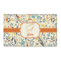 Swirly Floral 3' x 5' Patio Rug (Personalized)