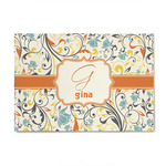 Swirly Floral 4' x 6' Patio Rug (Personalized)