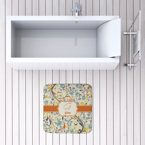 Swirly Floral 48x48 Foam Memory Mat - LIFESTYLE