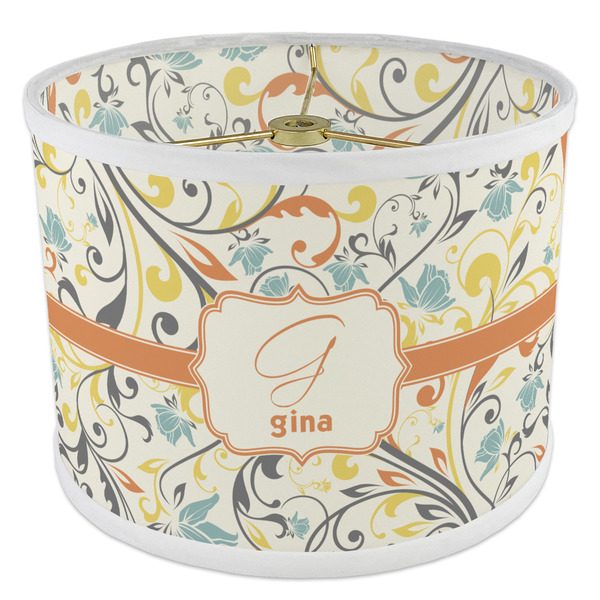 Swirly Floral 8" Drum Lampshade - ANGLE Poly-Film