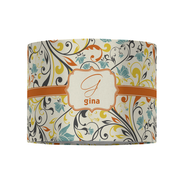 Swirly Floral 8" Drum Lampshade - FRONT (Fabric)