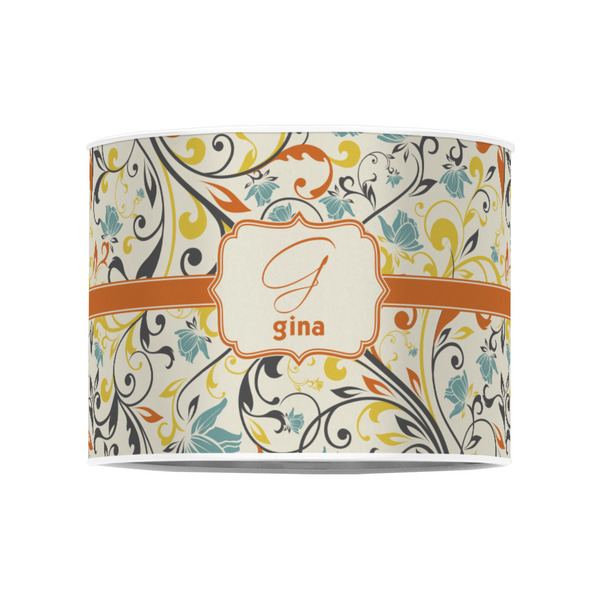 Swirly Floral 8" Drum Lampshade - FRONT (Poly Film)