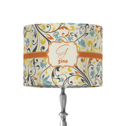 Swirly Floral 8" Drum Lamp Shade - Fabric (Personalized)