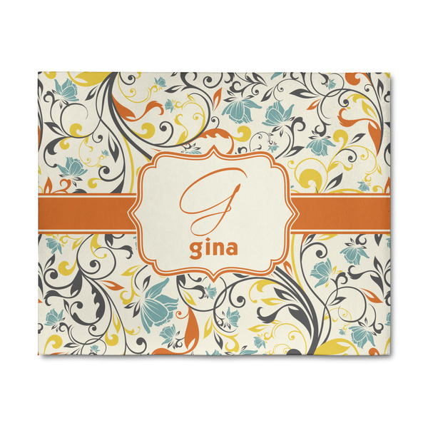 Custom Swirly Floral 8' x 10' Patio Rug (Personalized)