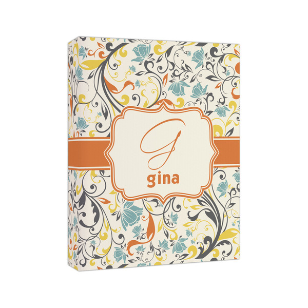 Swirly Floral 8x10 - Canvas Print - Angled View