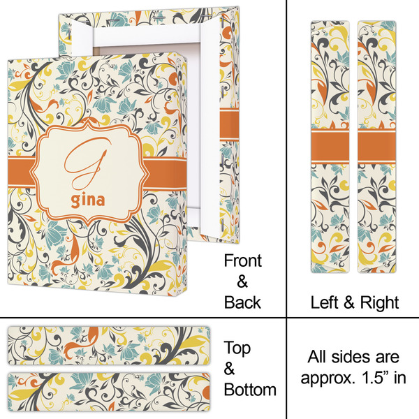 Swirly Floral 8x10 - Canvas Print - Approval