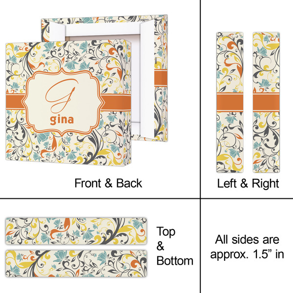 Swirly Floral 8x8 - Canvas Print - Approval