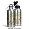 Swirly Floral Aluminum Water Bottle - Alternate lid options