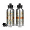 Swirly Floral Aluminum Water Bottle - Front and Back