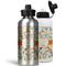 Swirly Floral Aluminum Water Bottles - MAIN (white &silver)