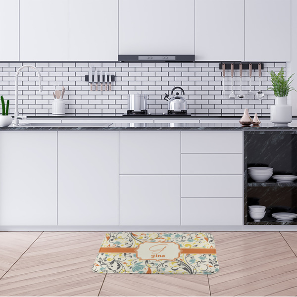 Swirly Floral Anti-Fatigue Kitchen Mats - LIFESTYLE