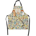Swirly Floral Apron With Pockets w/ Name and Initial