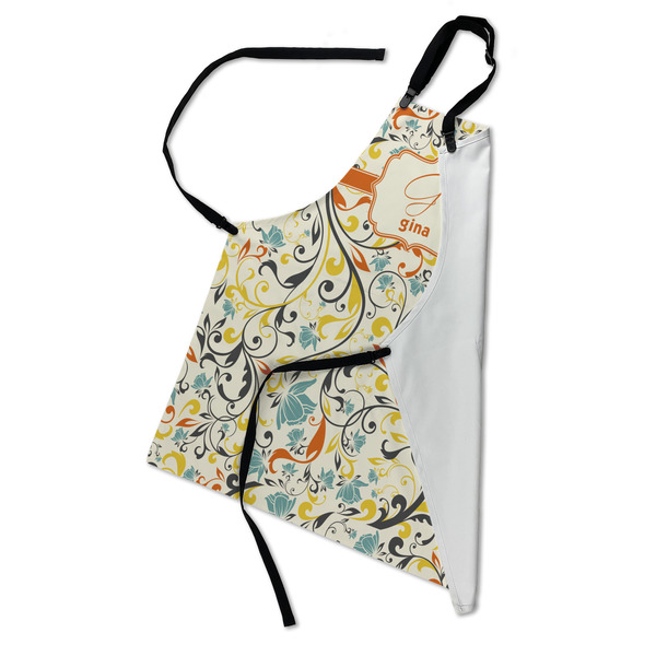 Swirly Floral Apron - Folded