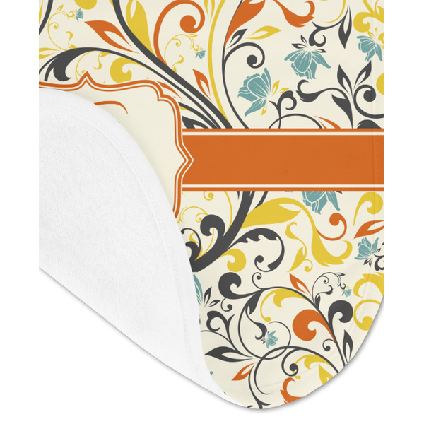 Swirly Floral Baby Bib - AFT detail