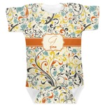 Swirly Floral Baby Bodysuit (Personalized)