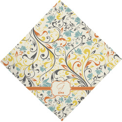 Swirly Floral Dog Bandana Scarf w/ Name and Initial