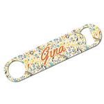 Swirly Floral Bar Bottle Opener w/ Name and Initial