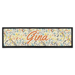 Swirly Floral Bar Mat - Large (Personalized)