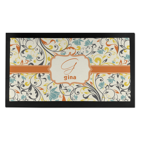 Swirly Floral Bar Mat - Small - FRONT