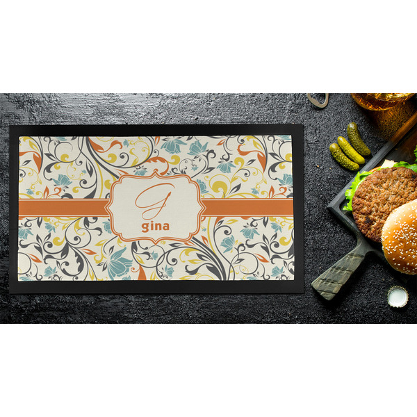 Swirly Floral Bar Mat - Small - LIFESTYLE