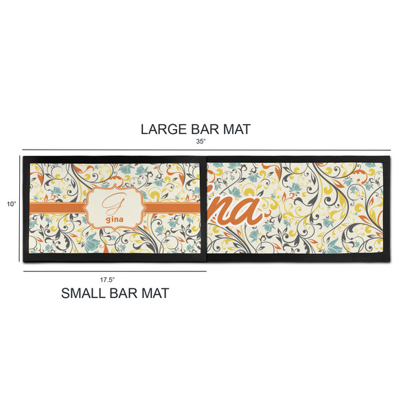 Swirly Floral Bar Mats - Sizing Chart