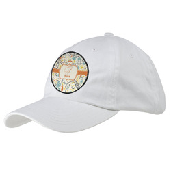 Swirly Floral Baseball Cap - White (Personalized)