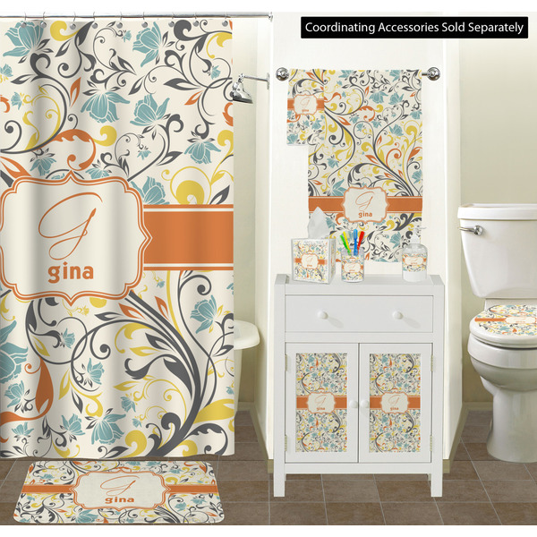 Swirly Floral Bathroom Scene