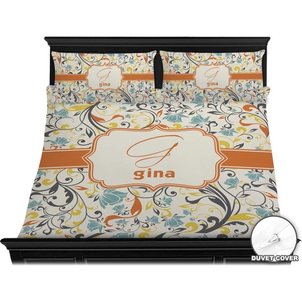 Swirly Floral Bedding Set (King) - Duvet