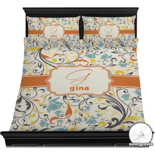 Swirly Floral Bedding Set (Queen) - Duvet