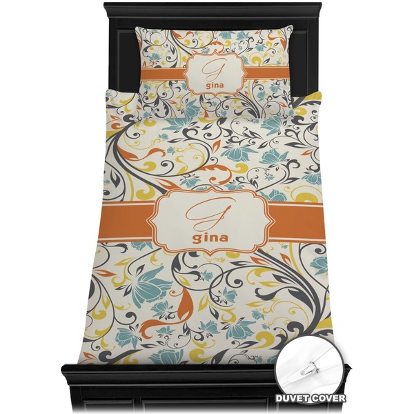 Swirly Floral Bedding Set (Twin) - Duvet